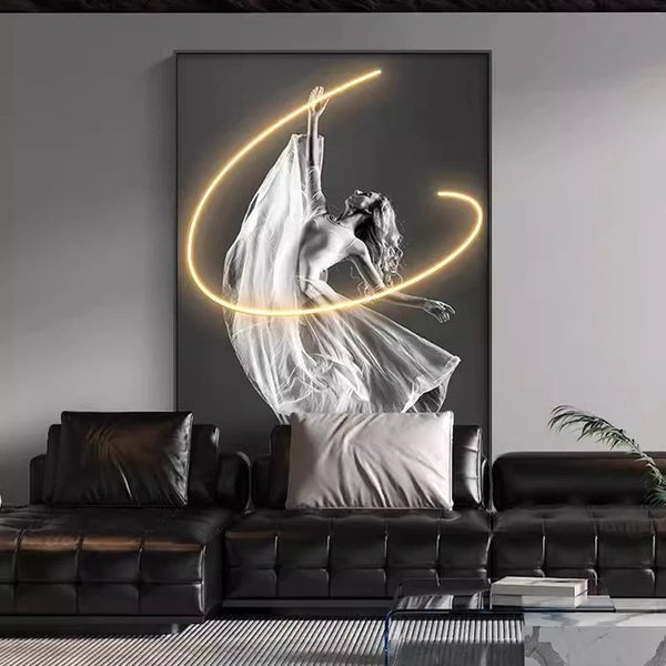 Luminous LED Wall Lamp – Abstract Girl Art Light Fixture-LED Wall Art