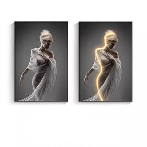 Luminous LED Wall Lamp – Abstract Girl Art Light Fixture-LED Wall Art