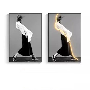 Luminous LED Wall Lamp – Abstract Girl Art Light Fixture-LED Wall Art