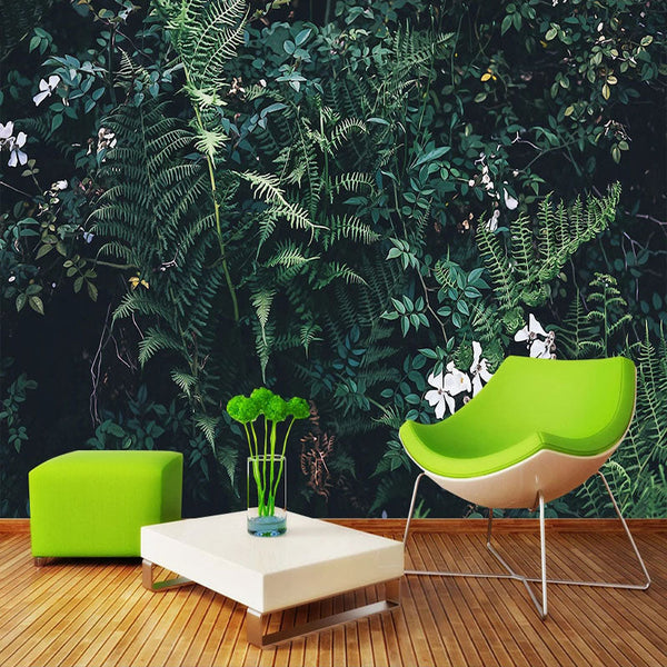 Lush Green Leaves Wallpaper - Transform Your Space-Flower & Leaf Wallpaper