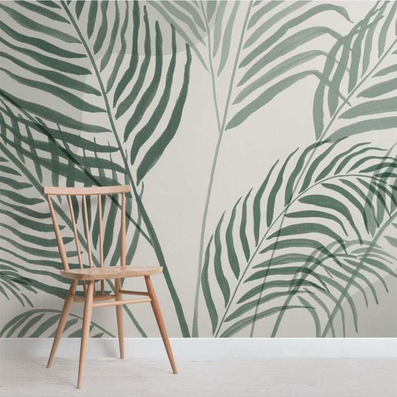 Lush Green Tropical Vibe Mural Wallpaper-Flower & Leaf Wallpaper