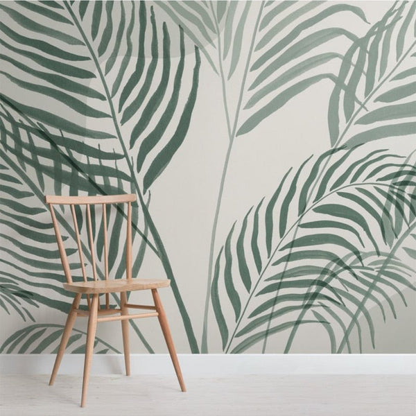 Lush Green Tropical Vibe Mural Wallpaper-Flower & Leaf Wallpaper
