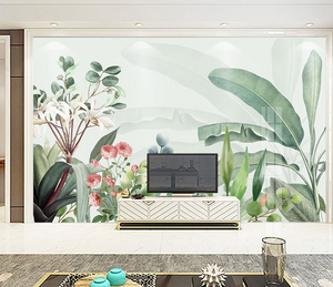 Lush Greens Tropical Wallpaper Murals: Bring Tropics Home-Flower & Leaf Wallpaper