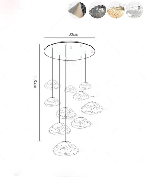 Lustre Lava Pendants Staircase Chandelier Lighting-Staircase Chandelier