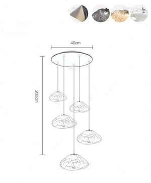 Lustre Lava Pendants Staircase Chandelier Lighting-Staircase Chandelier