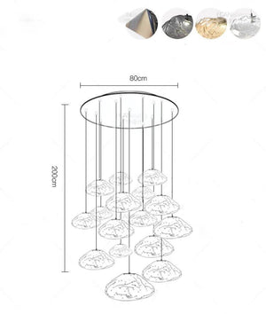 Lustre Lava Pendants Staircase Chandelier Lighting-Staircase Chandelier