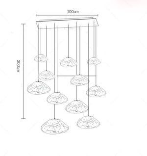Lustre Lava Pendants Staircase Chandelier Lighting-Staircase Chandelier