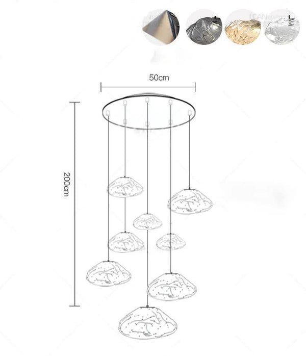 Lustre Lava Pendants Staircase Chandelier Lighting-Staircase Chandelier