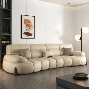 Luxury Cow Hide Leather Sectional Sofa Set-Sofa Set