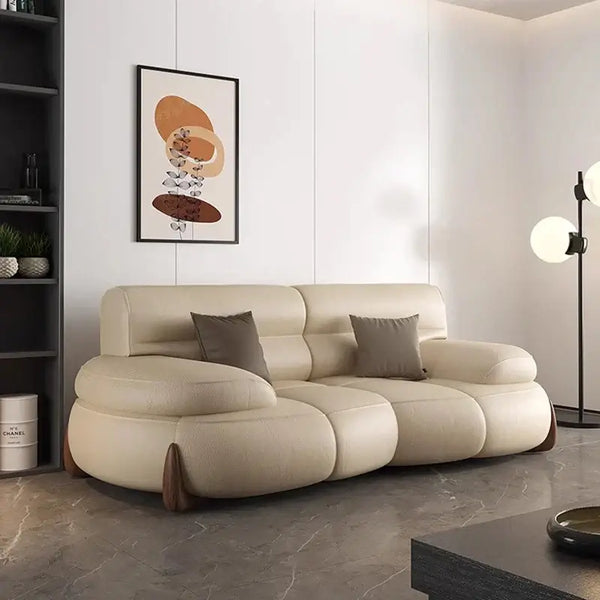 Luxury Cow Hide Leather Sectional Sofa Set-Sofa Set