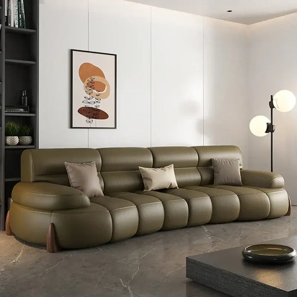 Luxury Cow Hide Leather Sectional Sofa Set-Sofa Set