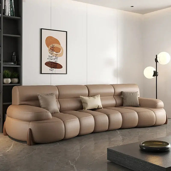Luxury Cow Hide Leather Sectional Sofa Set-Sofa Set