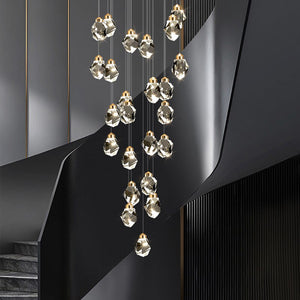 Luxury Crystal Staircase Chandelier with LED Lights-Staircase Chandelier