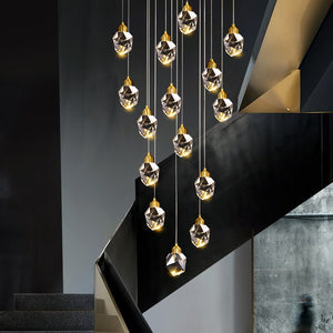 Luxury Crystal Staircase Chandelier with LED Lights-Staircase Chandelier