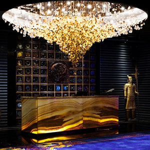 Luxury Crystal Stones LED Ceiling Chandelier-Staircase Chandelier