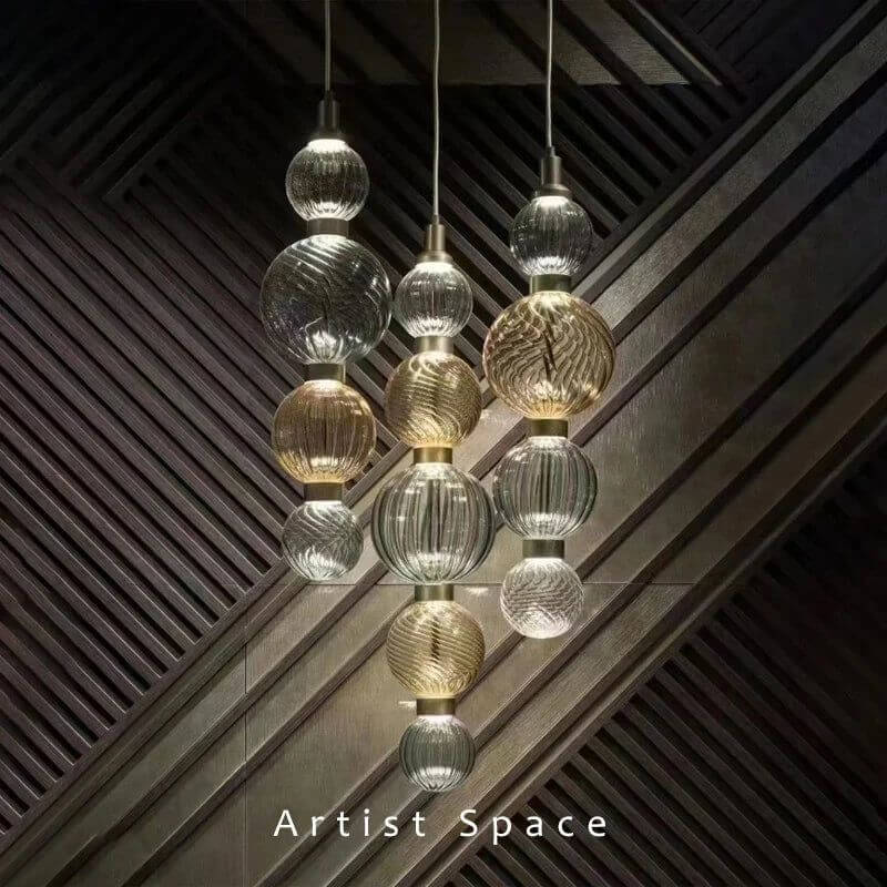 Luxury Glass LED Pendant Bedding Hanging Lamp-Pendant Lights