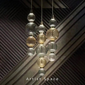 Luxury Glass LED Pendant Bedding Hanging Lamp-Pendant Lights