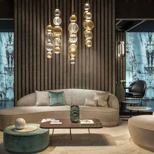 Luxury Glass LED Pendant Bedding Hanging Lamp-Pendant Lights