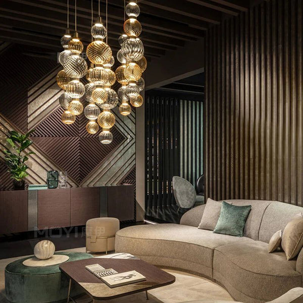 Luxury Glass LED Pendant Bedding Hanging Lamp-Pendant Lights