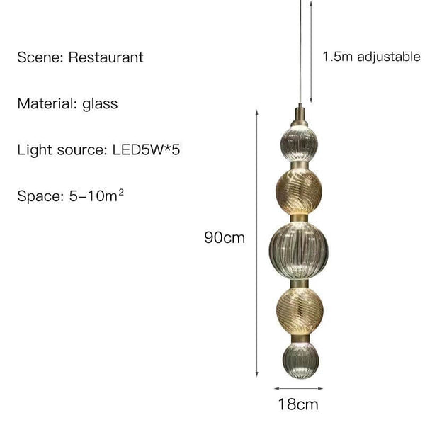 Luxury Glass LED Pendant Bedding Hanging Lamp-Pendant Lights