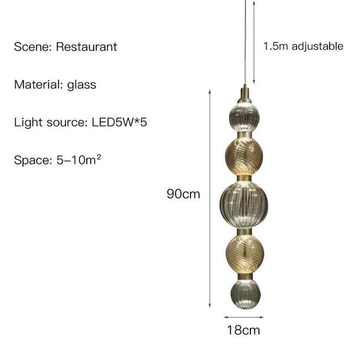 Luxury Glass LED Pendant Bedding Hanging Lamp-Pendant Lights