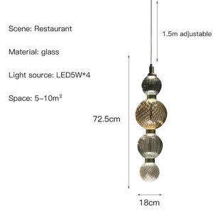 Luxury Glass LED Pendant Bedding Hanging Lamp-Pendant Lights