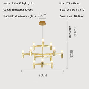 Luxury Large Foyer Farmhouse Metal Chandelier-Ceiling Chandelier