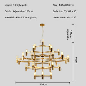 Luxury Large Foyer Farmhouse Metal Chandelier-Ceiling Chandelier