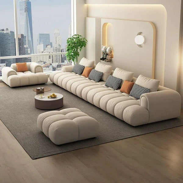 Luxury Sectional Calf Leather Sofa Cama Chaise Sofa Set-Sofa Set