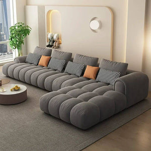 Luxury Sectional Calf Leather Sofa Cama Chaise Sofa Set-Sofa Set