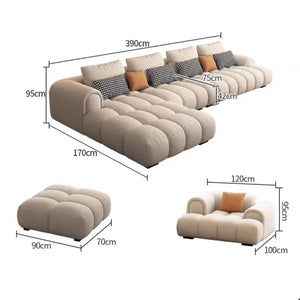 Luxury Sectional Calf Leather Sofa Cama Chaise Sofa Set-Sofa Set