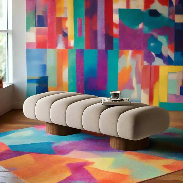 Luxury Upholstered Shoe Bench with Sturdy Wooden Base – Italian-Inspired Design-Bench