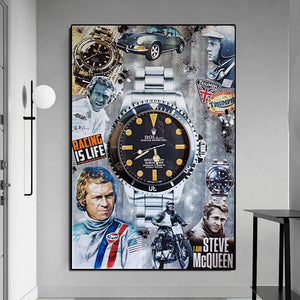 Luxury Watch Mcqueen Canvas Wall Art-Wall Posters