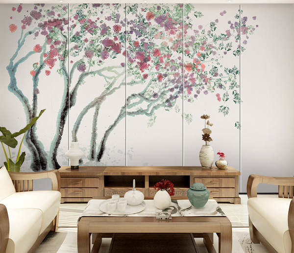 Magnolia Traditional Design: Tree Art Wallpaper Mural-Trees Wallpaper