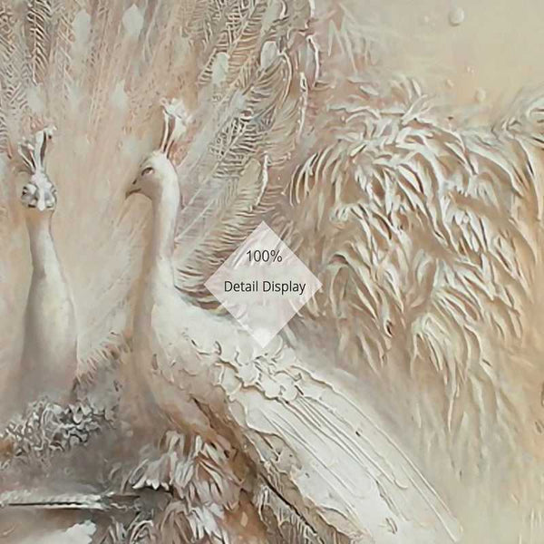 Majestic Peacock 3D Relief Wallpaper-Geometric Shapes Wallpaper