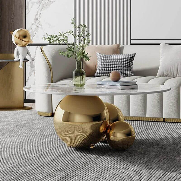 Marble Coffee Table Globe Balls Design-Coffee Table