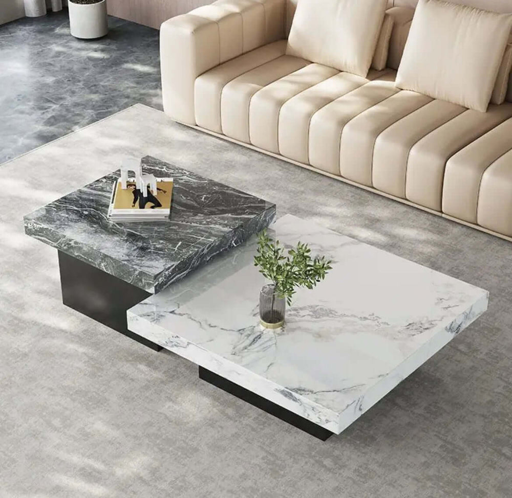 Marble square luxury stone coffee table-Coffee Tables