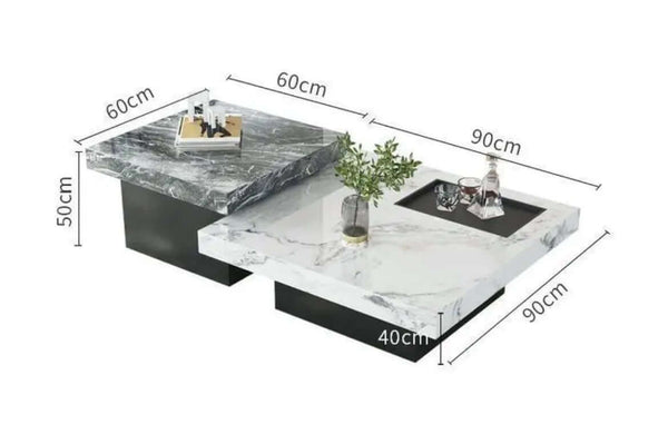 Marble square luxury stone coffee table-Coffee Tables