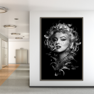 Marilyn Black and White Poster - Stunning Smoking Art-Wall Posters