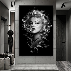 Marilyn Black and White Poster - Stunning Smoking Art-Wall Posters