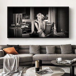 Marilyn Monroe Black and White Poster: Iconic Wall Art-Wall Posters