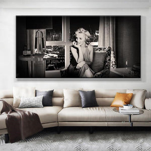 Marilyn Monroe Black and White Poster: Iconic Wall Art-Wall Posters