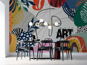Matisse Art: Living Room Wallpaper Mural-Flower & Leaf Wallpaper