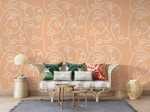 Matisse Line Art Wallpaper Mural: Enhance Your Space-Plants and Trees Wallpaper