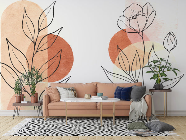 Matisse Style Wallpaper Mural: Intricate Floral Patterns-Flower & Leaf Wallpaper