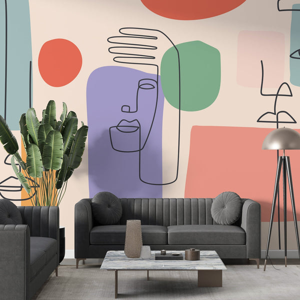 Matisse Wallpaper Mural: Vibrant Artistry for Your Walls-Geometric Shapes Wallpaper