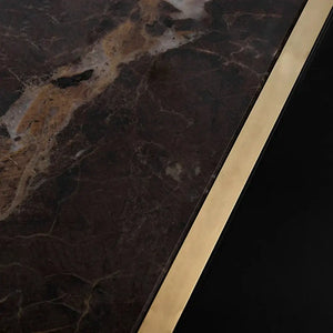 Mejam Luxury Bronze Marble Dining Table-Dining Tables