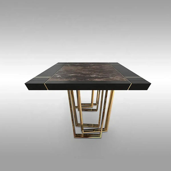 Mejam Luxury Bronze Marble Dining Table-Dining Tables