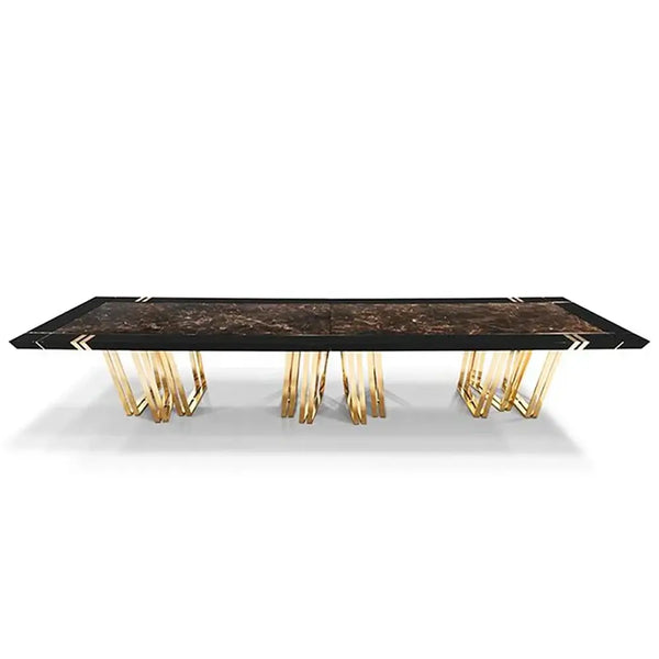 Mejam Luxury Bronze Marble Dining Table-Dining Tables
