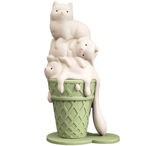 Melted Ice Cream Cat Statues Sculpture Ornament-Statue & Ornaments